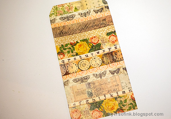 Layers of ink - Shabby Chic Tag Tutorial by Anna-Karin Evaldsson. Cover with design tape.