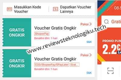 mendapatkan gratis ongkir shopee