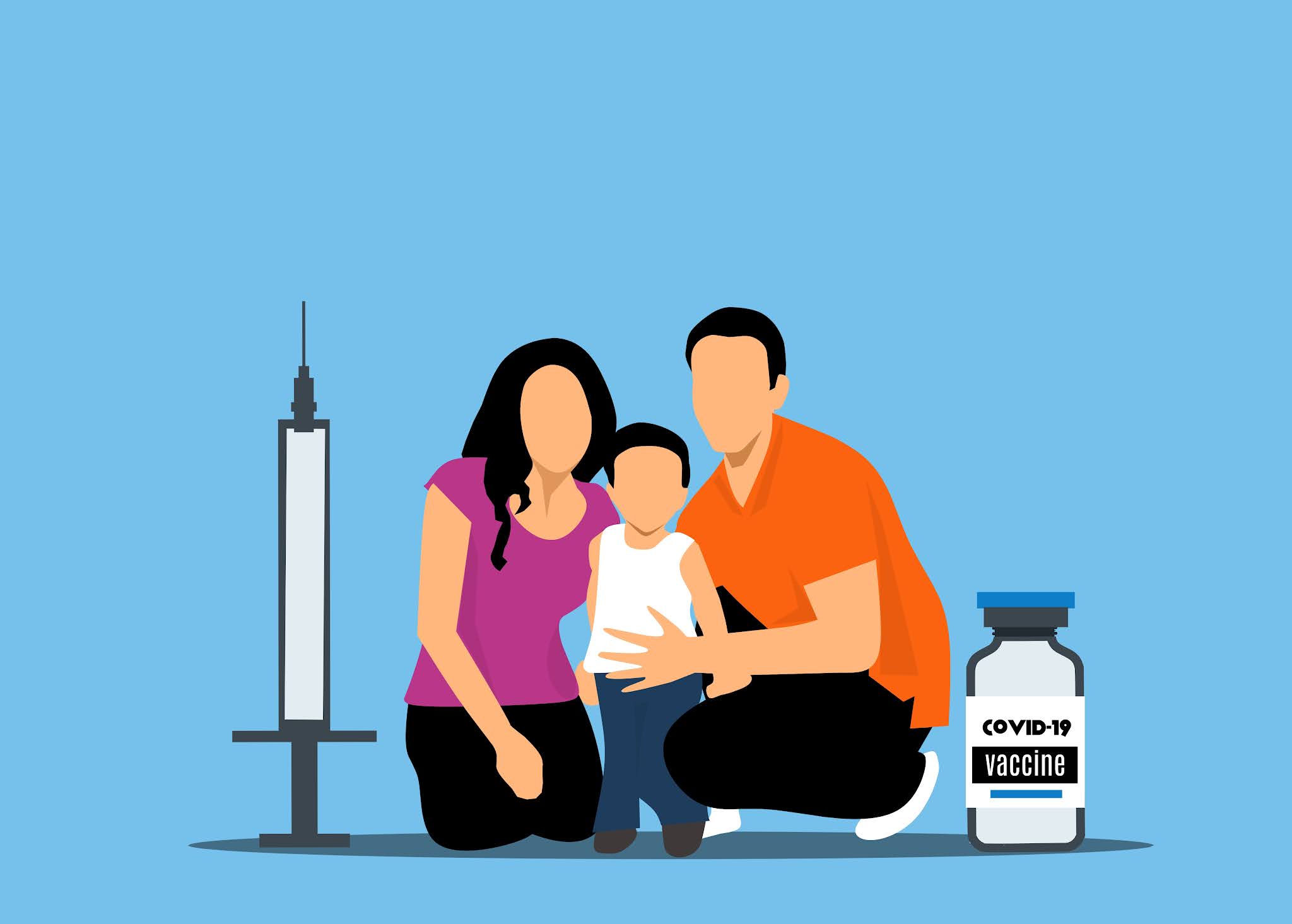 Family vaccination graphic design