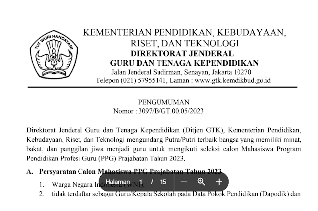 Persyaratan dan Jadwal Pendaftaran PPG Prajabatan Tahun 2023