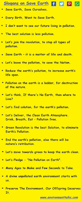 Slogans on Save Earth