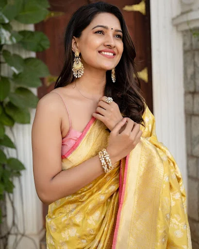 Vani bhojan Looks Stunning in traditional Saree pics