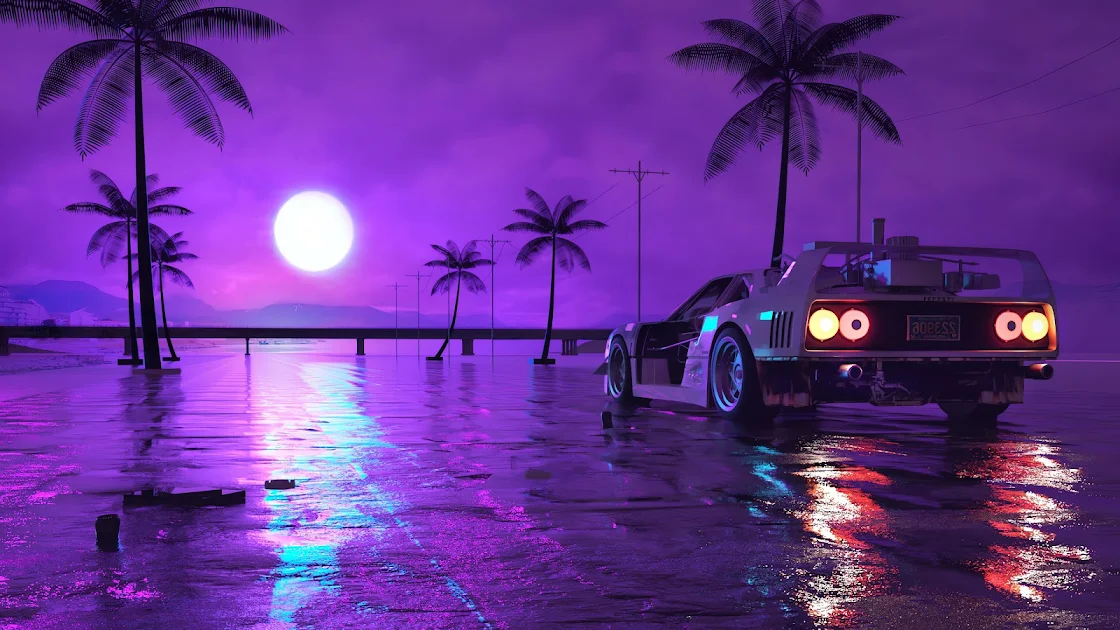 RETRO WAVE CAR - Heroscreen 4K Background Wallpapers for PC Desktop and ...