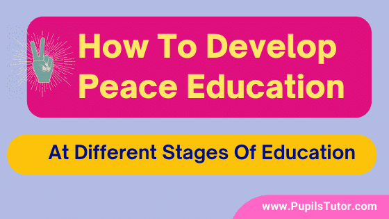 How To Develop Peace Education - Early Childhood, Elementary Stage, Secondary Stage, Higher Education Stage And Adult Stage | Peace Education Approach - pupilstutor.com