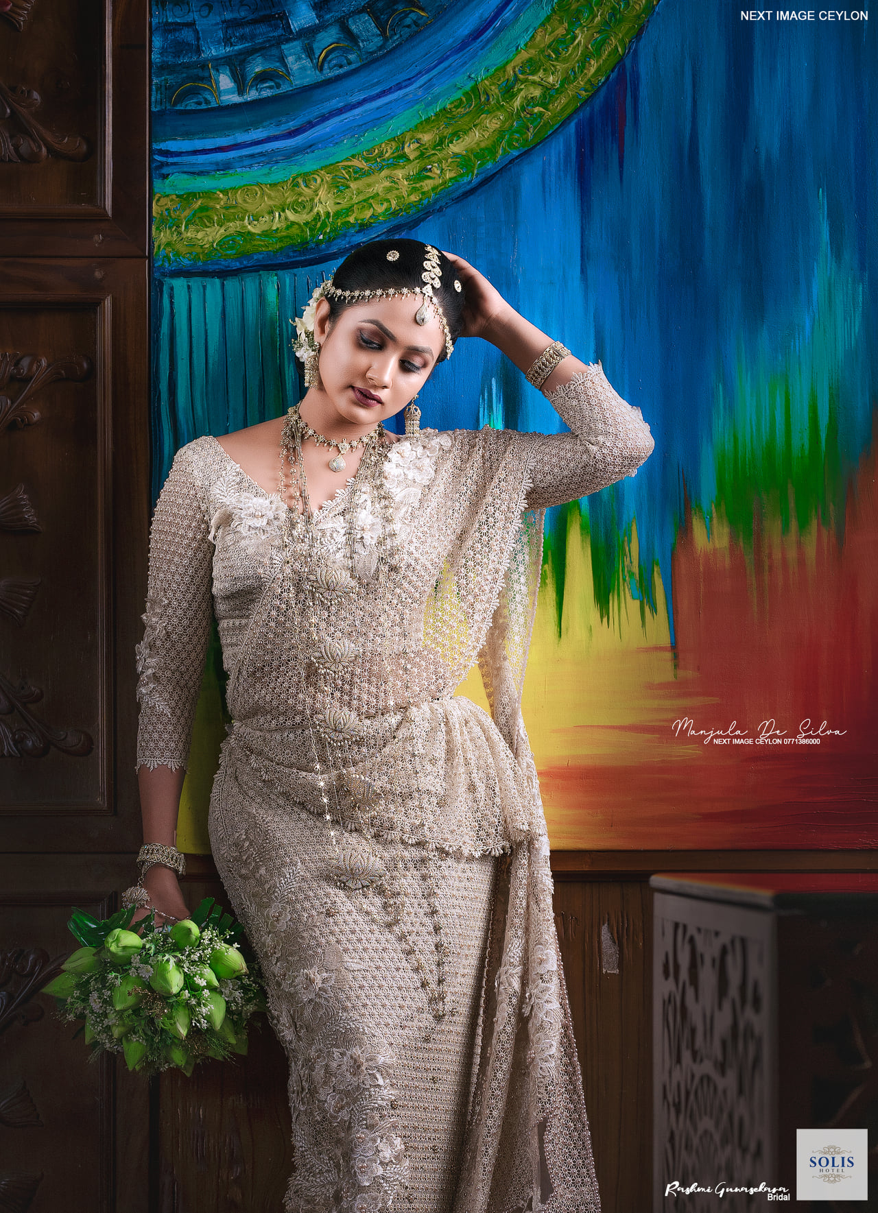 Dilsha traditional kandyan bridal beige