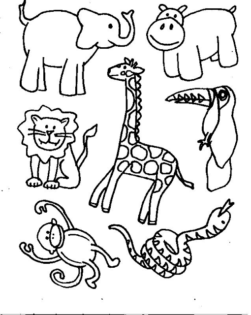 Cartoon Animals Coloring Pages