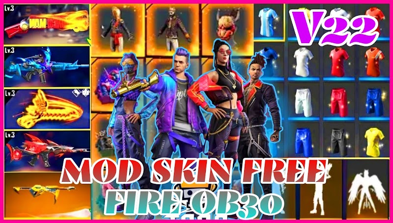 MOD SKIN FREE FIRE OB30 V22 - SKIN SÚNG VIP, TRANG PHỤC, HÀNH ĐỘNG + KHÔNG LỖI TÌM TRẬN| PTN FF