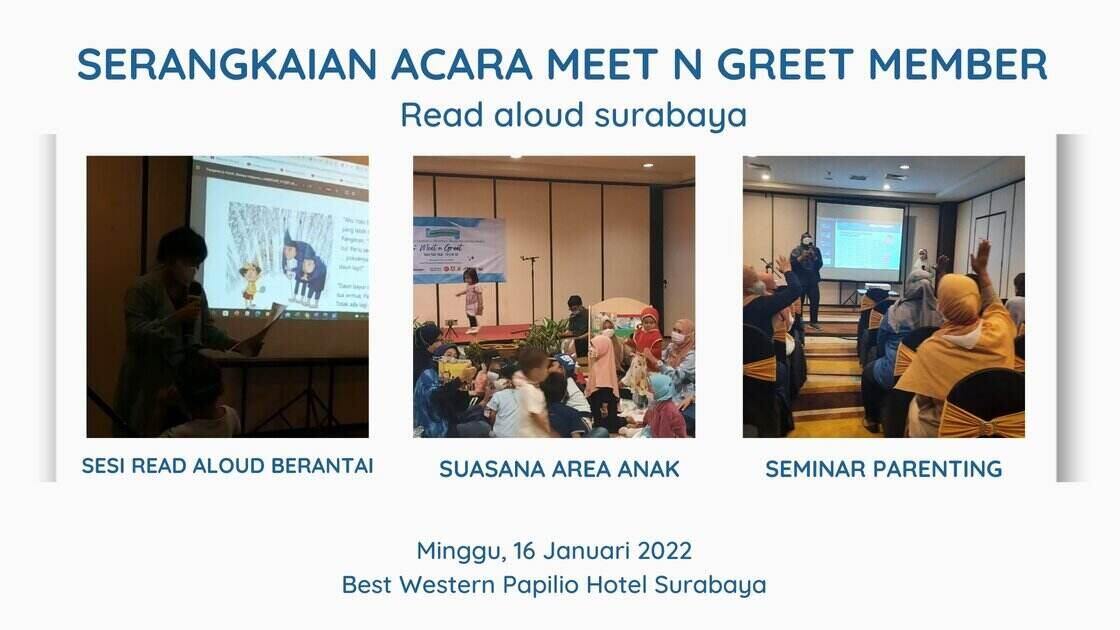 Serangkaian acara meet n greet read aloud surabaya