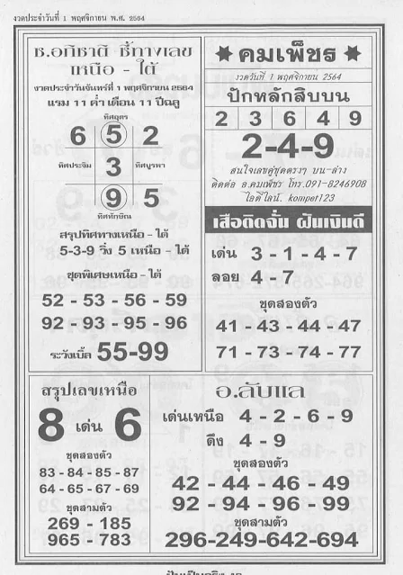 Thai Lotto Magazine 1/11/202