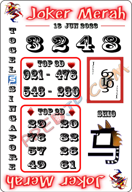 Prediksi Joker Merah Sgp Paling Jitu Minggu 18-06-2023