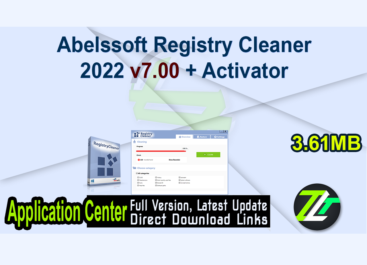 Abelssoft Registry Cleaner 2022 v7.00 + Activator