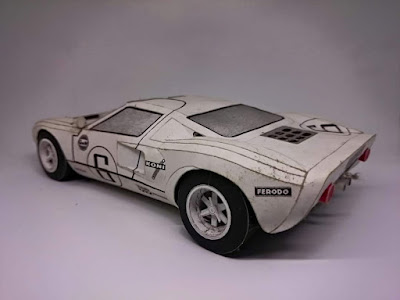 Ford GT40 Race Car Papercraft assembled 3
