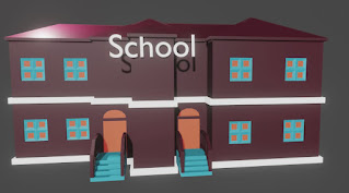 School free 3d models fbx obj blend for cartoon