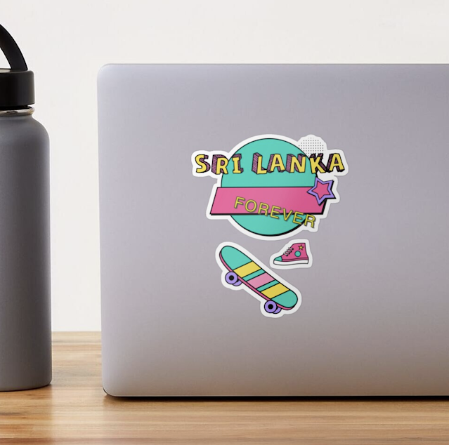 Sri Lanka - Retro Style Sticker