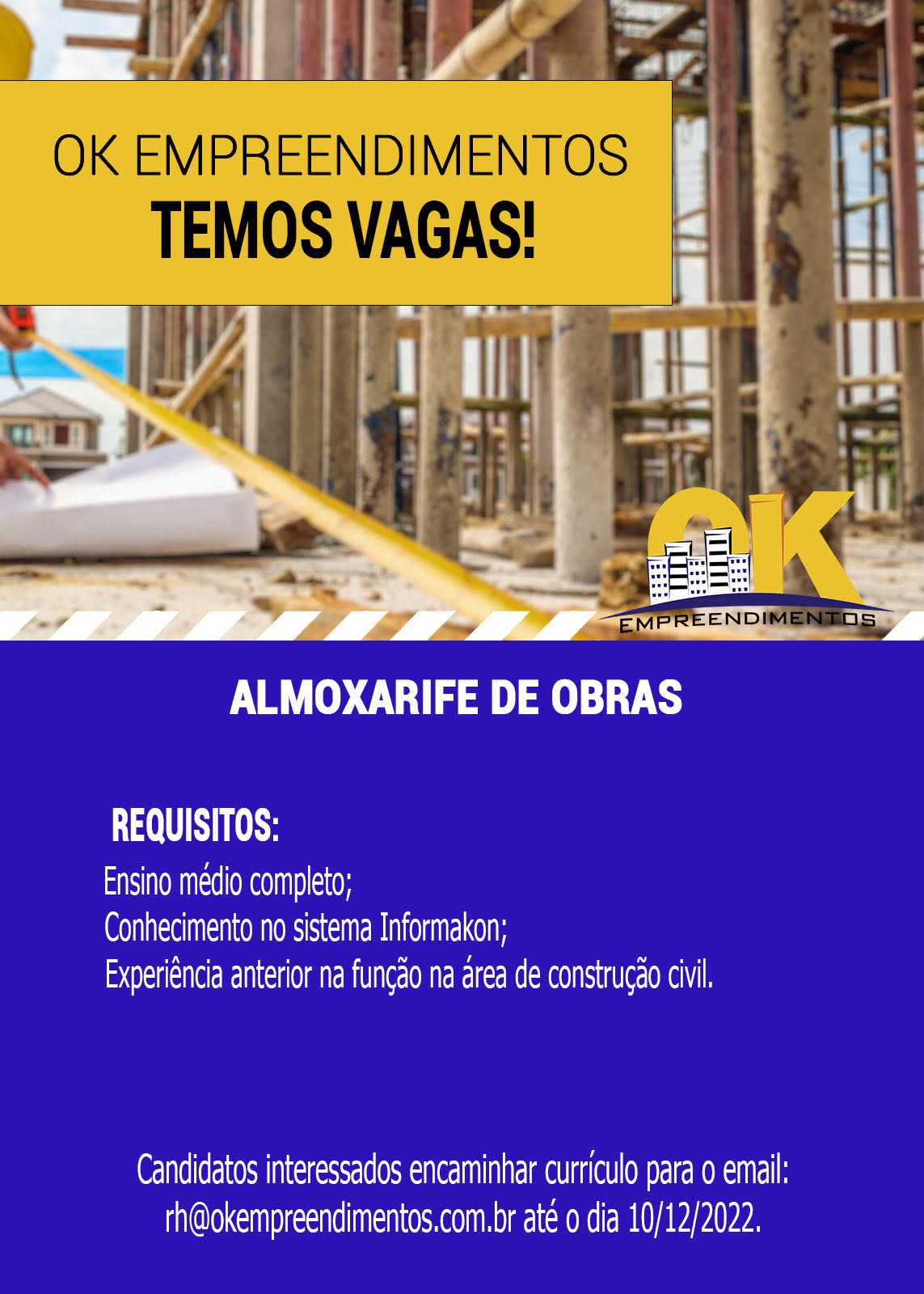 ALMOXARIFE DE OBRAS