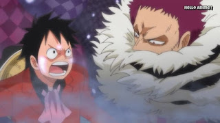 ワンピースアニメ WCI編 851話 鏡世界 ルフィ カタクリ Luffy vs Katakuri | ONE PIECE ホールケーキアイランド編