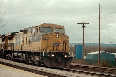 Chicago & North Western C44-9W #8603 in Vancouver, Washington in March 2002