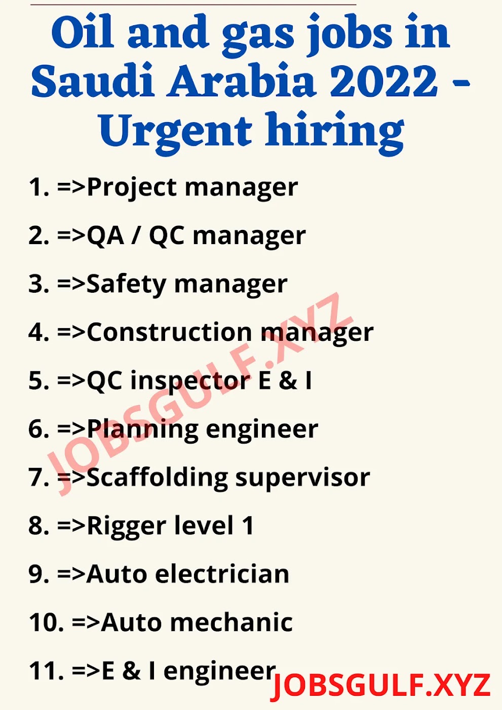 Oil and gas jobs in Saudi Arabia 2022 - Urgent hiring