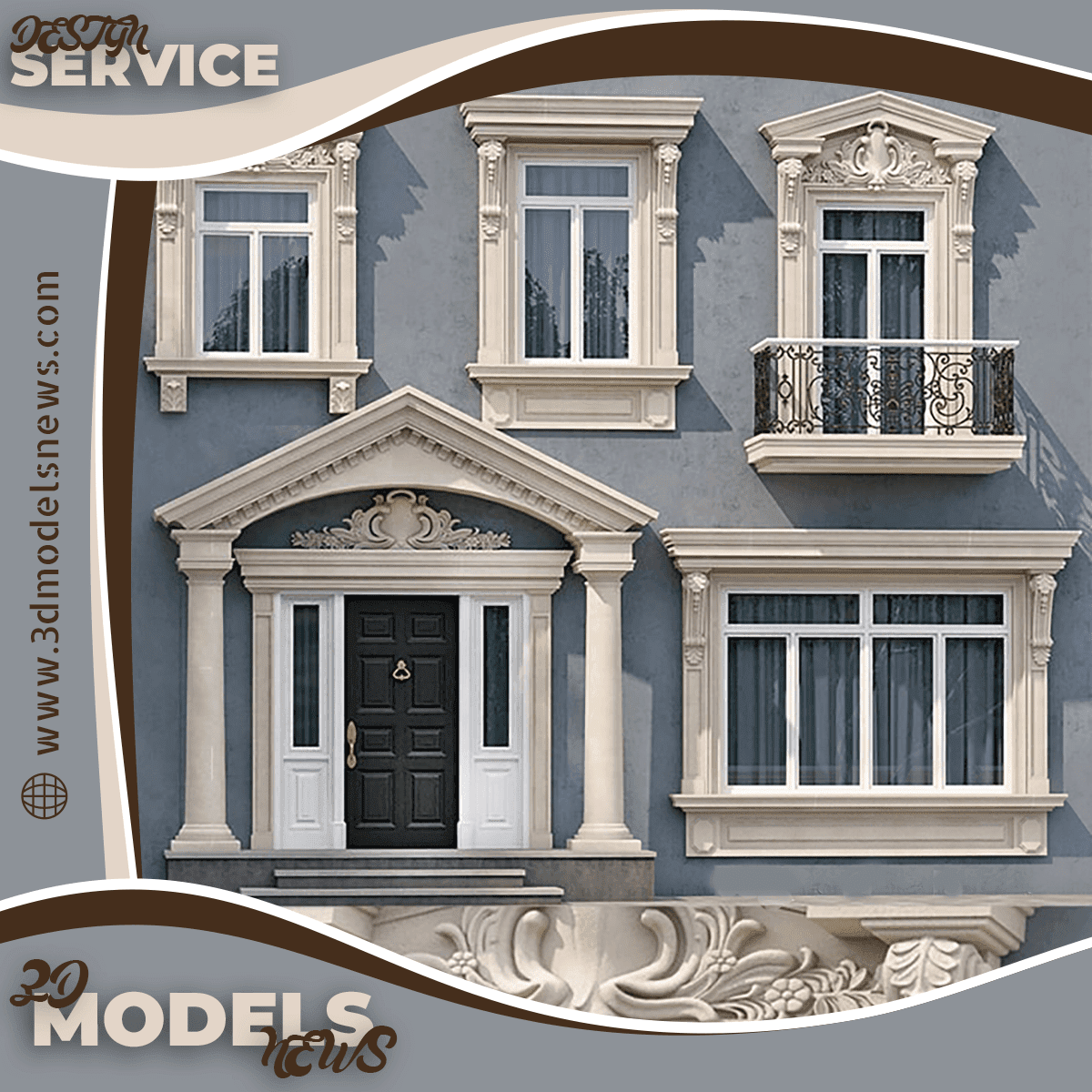 Windows and doors models in the style of modern classics