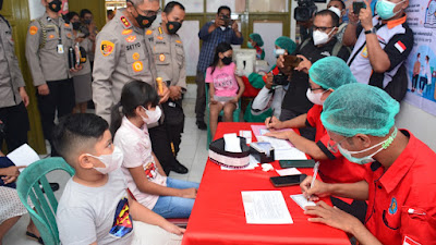 Tinjau Pelaksanaan Vaksinasi Merdeka Anak, Kapolda NTT : Target yang Harus Dicapai Kurang Lebih 607.189