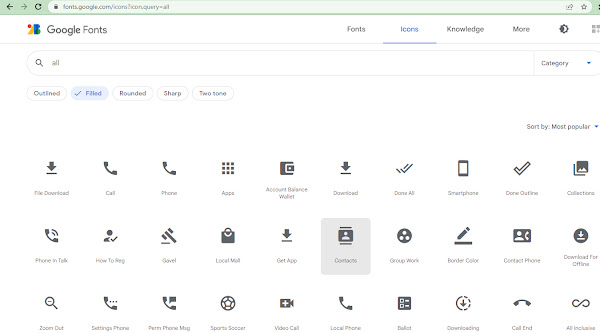 Google Icons Select