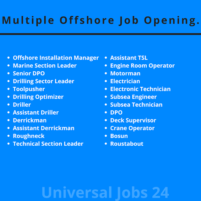 Multiple Offshore Job Opening