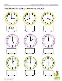 ejercicios del reloj