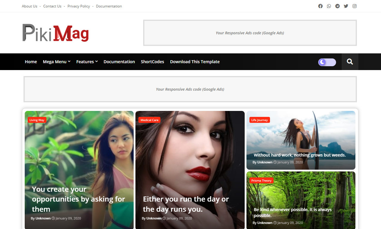 Piki Mag Blogger Template