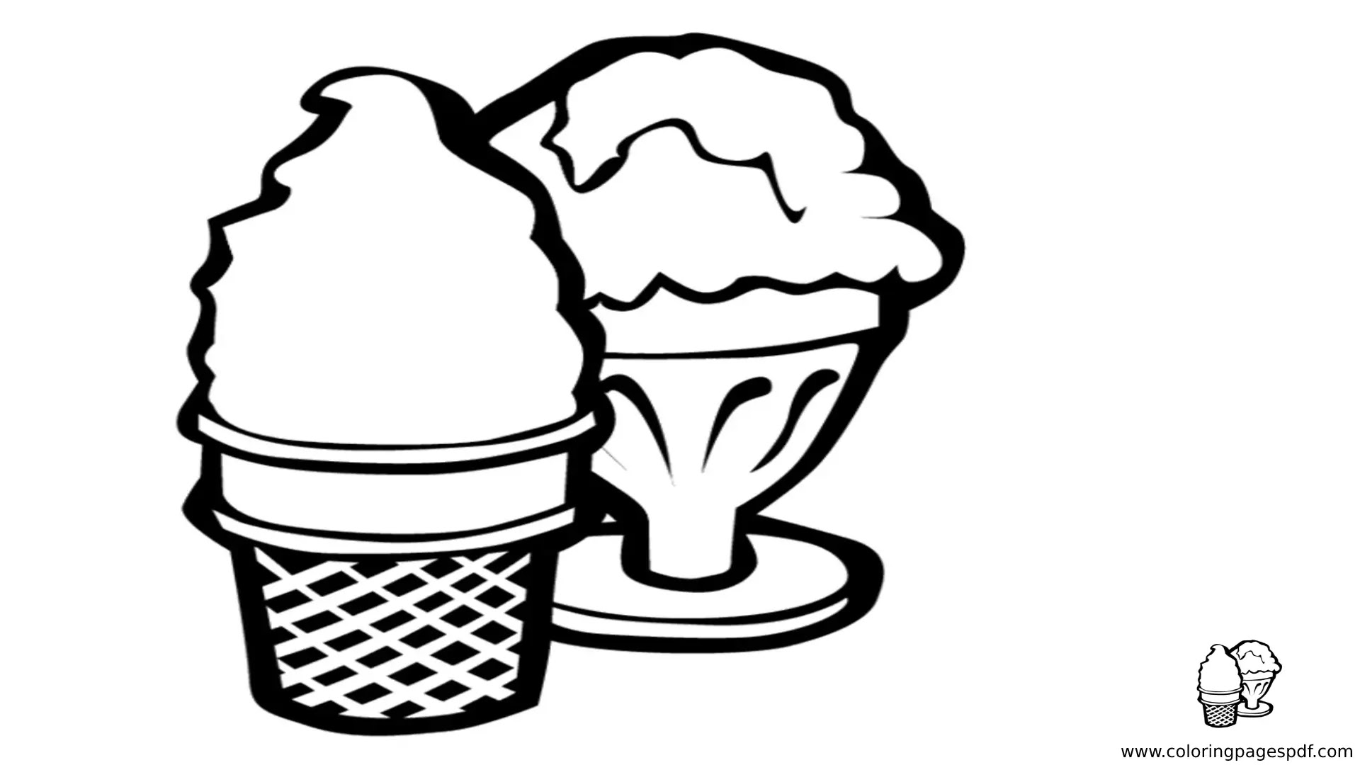 Coloring Pages Of Ice Cream Cone And Cup