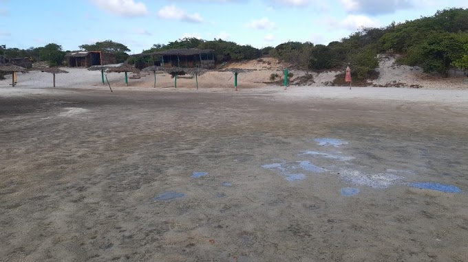 RN: Lagoa turística seca completamente no litoral; Fotos impressionam