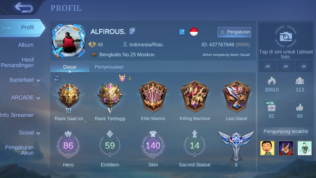 akun mobile legends al firous