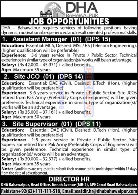 DHA Bahawalpur Latest Jobs