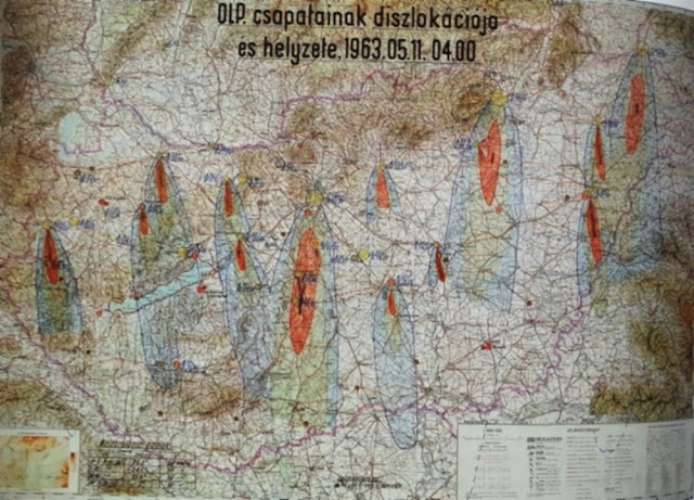 Радиационное заражение в результате ядерных ударов по территории Венгрии на 4:40 5 ноября 1963 года, командно-штабное учение.