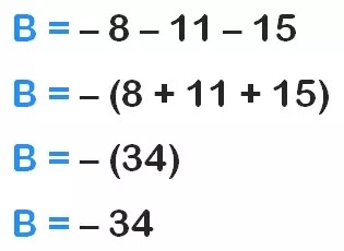 Les nombres relatifs en écriture décimale maths 4éme exercice 1    B = – 8 – 11 – 15