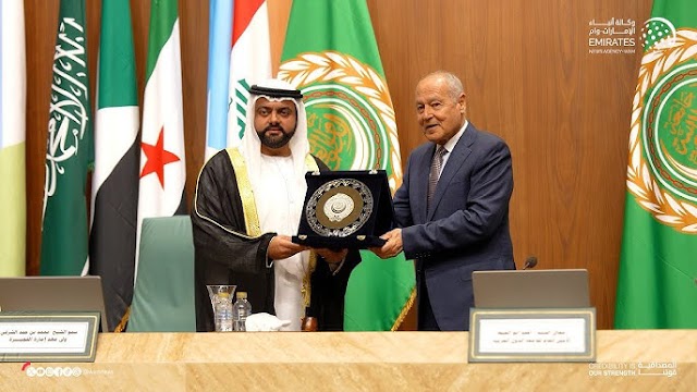 في ختام  اليوم العربي للتنمية المستدامة بالجامعة العربية،تكريم ولي عهد الفجيرة والكرداوي تطلق مبادرة صك التعليم