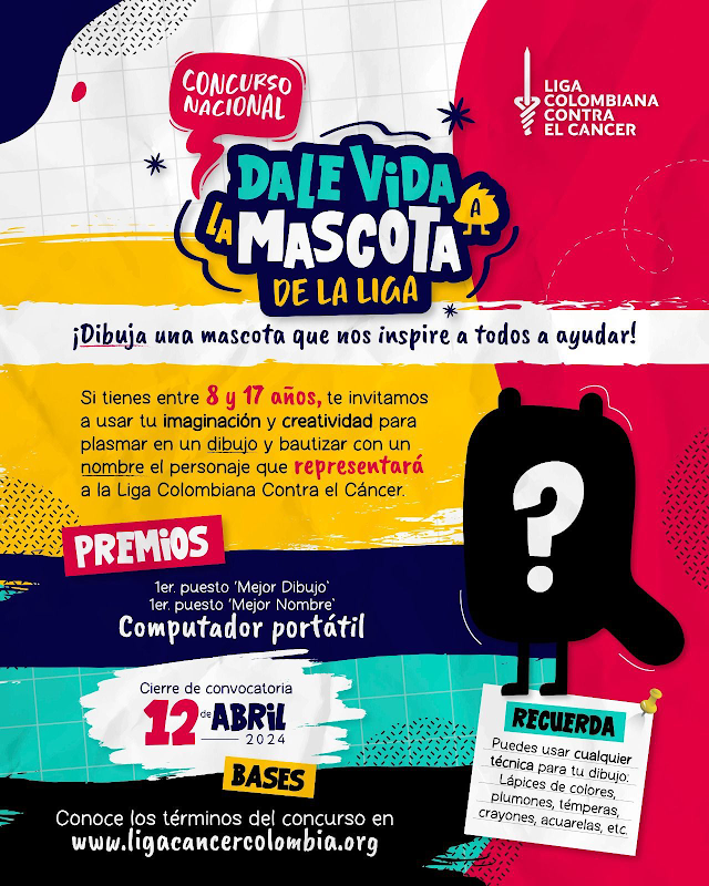 Se lanza el concurso de dibujo ‘Dale vida a la mascota de la Liga’  de la Liga Colombiana Contra el Cáncer