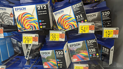 Cartuchos de tinta de inyección para impresoras Epson.