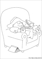 Paddington Bear coloring page having fun at home