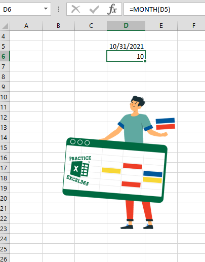 شرح صيغة الدالة MONTH في برنامج مايكروسوفت Excel