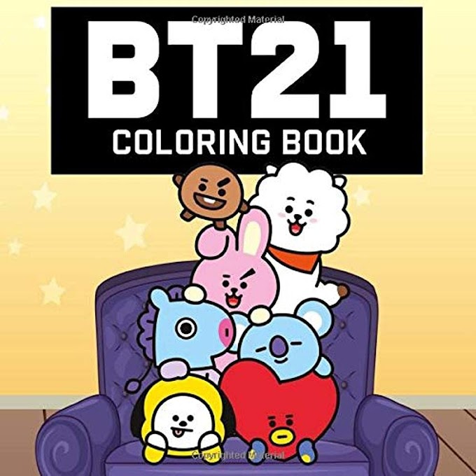 BT21 Coloring Book: BTS Bangtan Boys Coloring Books for ARMY and KPOP lovers with Koya RJ Shooky Mang Chimmy Tata Cooky Van Paperback 