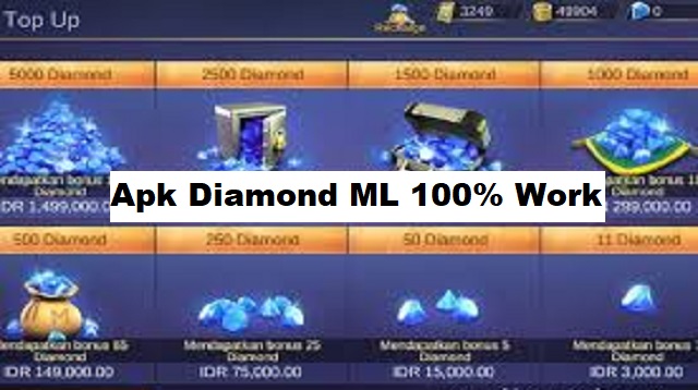  Sudah banyak sekali dari kita yang ingin mempunyai akun game dan khusus buat game Mobile  APK Diamond ML 100% Work Terbaru