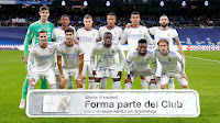 REAL MADRID C. F. Temporada 2021-22. Courtois, Alaba, Kroos, Militao, Casemiro, Benzema. Lucas Vázquez, Marco Asensio, Mendy, Vinicius, Modric. REAL MADRID C. F. 4 VALENCIA C. F. 1 Sábado 08/01/2022, 21:00 horas. Campeonato de Liga de 1ª División, jornada 20. Madrid, estadio Santiago Bernabéu