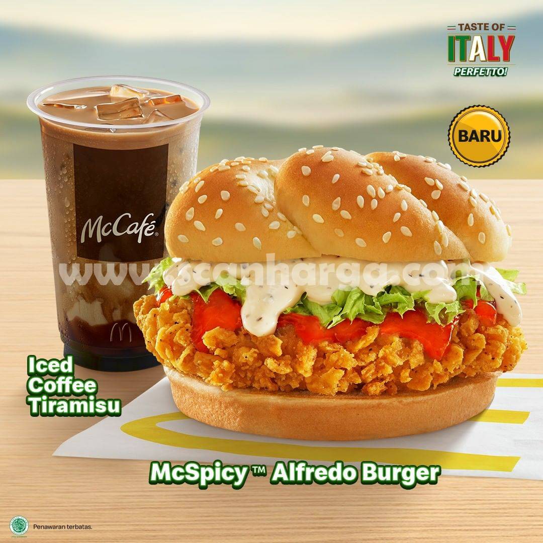 McDonalds McSpicy Alfredo Burger & Iced Coffee Tiramisu