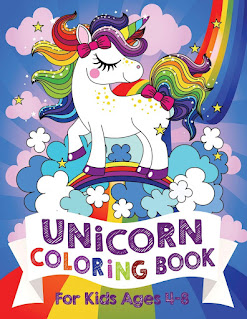 Unicorn coloring book cover