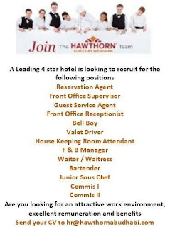 Hawthorn Suites By Wyndham Abu Dhabi City Center Multiple Staff Jobs Recruitment 2022 | Apply Now