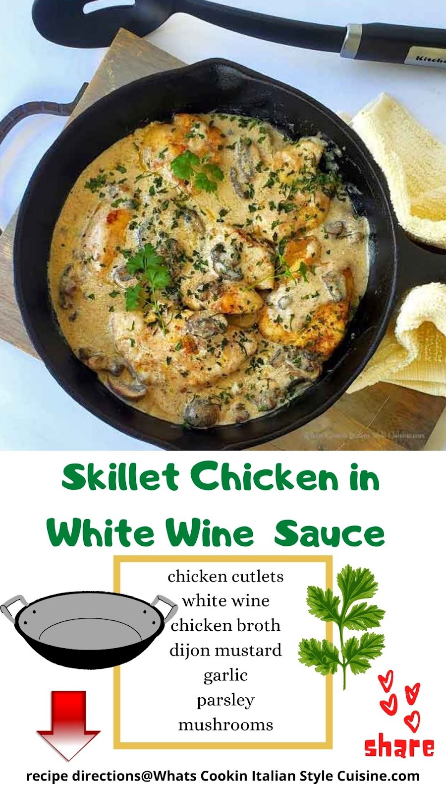 this is pin for later on How to make Chicken in a skillet with white wine sauce