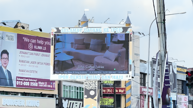 ED Shop Ad Station 18 Ipoh Perak Digital Billboard Advertising Malaysia Perak Nearby McDonald's Pengkalan Ipoh Jalan Pasir Puteh Digital Screen Advertising