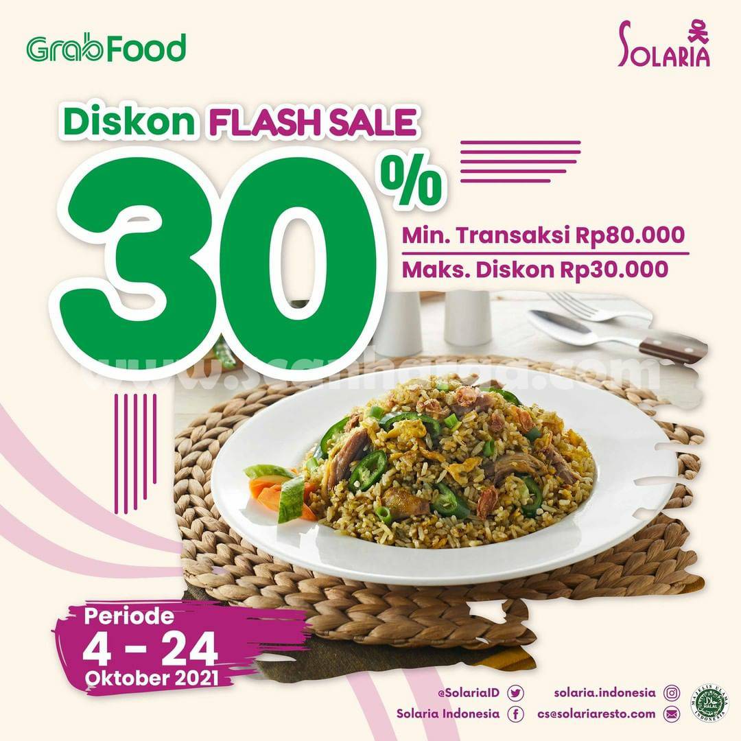 Promo Solaria Grabfood – Diskon Flash Sale 30%