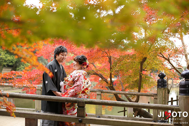 奈良の紅葉で前撮り撮影