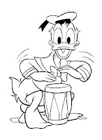 drummer Donald Duck coloring page